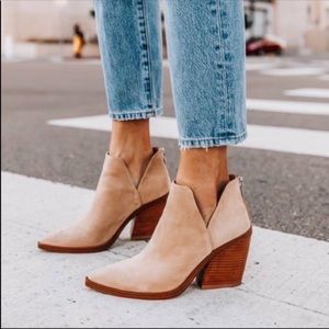 Vince Camuto Tan Suede Gigietta Ankle Booties
